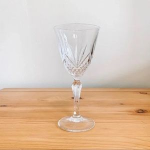 Vintage antique glass stemware cup pineapple drinkware 6.5”